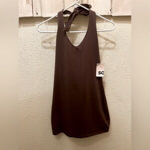 SO Halter Bodycon Mini Dress with low back